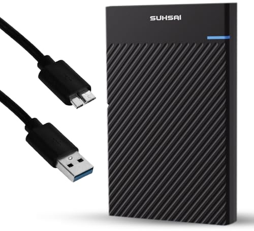 SUHSAI 500GB External Hard Drive USB 3.0 Portable HDD | High Speed Plug & Play Storage, For Laptop, PC, Mac, Desktop & Gaming Consoles, Compact Lightweight Design, Data Backup