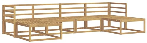 vidaXL Outdoor-Sofagarnitur 6 pcs Weiß Massivholz Akazie, Moderne Akazien-Gartenmöbel, wetterfester Sofa-Set, stylische Sitzgelegenheit für Terrasse und Pool