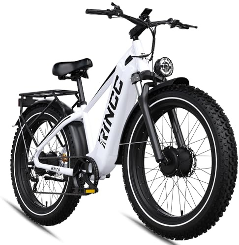 RINCC RN70 Bici Elettrica MTB Doppio Motore,960Wh 20Ah Batteria,Autonomia fino a 100-120 km,Pneumatici All Terrain Fat 26“*4,0”,Freni a disco idraulici,7 Velocità