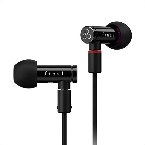 final E4000 In-Ear Isolating Earphones, Immersive High-Fidelity Sound, Lightweight & Comfortable, Durable Design, Detachable OFC MMCX Cable, Swing-Fit Eartips - Black Aluminium