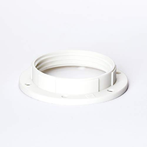 5x Schraubring E27 Kunststoff PVC für Schirm oder Glasbefestigung (weiß)