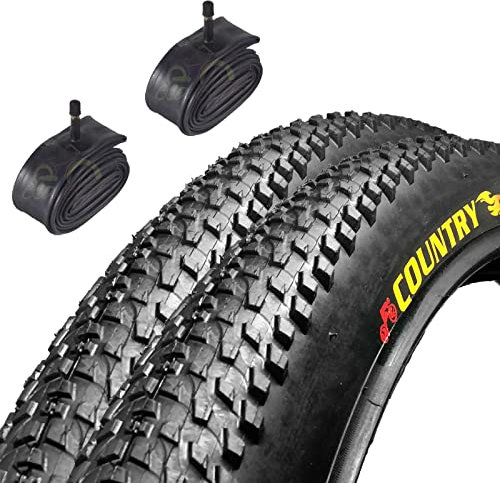 Country EBA29MBB - 2 neumáticos de goma negra con 2 cámaras para Mountain Bike MTB (29 x 2,125 cm) (57-622)