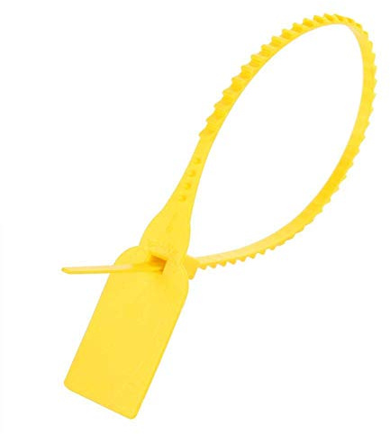100 pezzi di plastica di nylon fascetta fermacavi in plastica usa e getta filo lungo autobloccante con cerniera avvolgente borsa per scarpe etichetta etichetta (giallo)