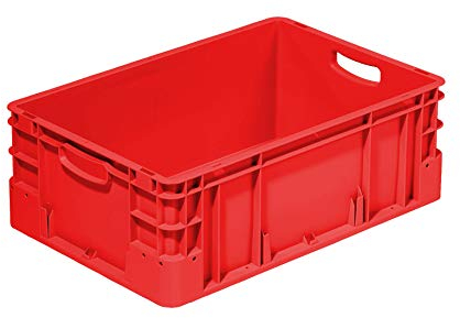 Stabile Eurobox 60x40x22cm Made in Germany | Eurobehälter in verschiedenen Höhen & Farben | Stapelbox ideal für Ordnung, Transport & Lager | Premium Qualität (220 mm, rot)
