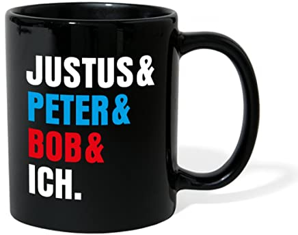 Spreadshirt Die Drei Fragezeichen Justus & Peter & Bob & Ich Tasse Einfarbig, One size, Schwarz