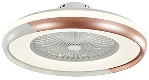 LED Del Ventilador De Techo 80W Nuevo De Estilo Dormitorio De La Luz Plafón Moderno Ultra Silencioso Con Control Remoto Control Silencioso Regulable Vivero De Oficinas Con Iluminación,Marrón