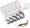 DXIA 50Pcs Angelhaken Set, Offsethaken Wurm Angelhaken Set mit Kunststoff-Box, High Carbon Stahl Angelzubehör Kit, für Gummiköder, Gummifische Jigs, Creature Köder, Salzwasser Angelhaken