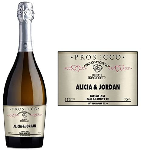 Personalised Sticker Label for Prosecco Champagne or Similar Bottle for Weddings Engagement BL032