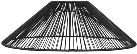 Star Trading Rattan Lampenschirm Outdoor E27 Schwarz - Wetterfest 58 cm | Konischer Rattanschirm IP44 - Ideal für Garten, Balkon & Terrasse - Boho Design Flechtwerk - 18,5 cm hoch - Matt Schwarz