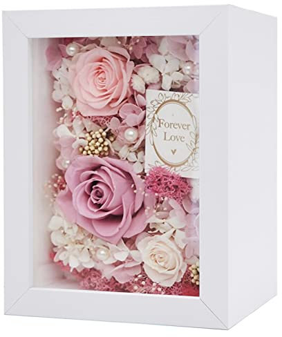 Shadow Box Frame in White, Wooden Frame Box for Display Dried Flowers, Plant Exemen, Memory Photos, Memory, Wedding, Love, Medal, Bouquet, Trinket on Wall or Tabletop (4x6)