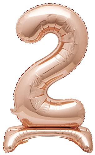2 - Shaped Rose Gold Foil Balloon (76cm) - Stunning Free-Standing Party Decor - Perfect for Memorable Milestone Events - 1 Pc