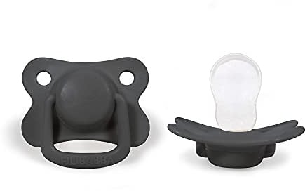 Filibabba® Schnuller 2er Set | Baby Schnuller aus Silikon in schönen matten Farben | Kiefergerechte Schnuller | Dänisches Design | 2 Stück mit Schnuller Box (Stone Grey, 6+ Monate)