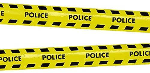 Boland 01416 - Absperrband Polizei, Größe 15 Meter x 7,5 cm, Gelb-Schwarz, Sperrband Police, Baustelle, Tatort absichern, Karneval, Mottoparty