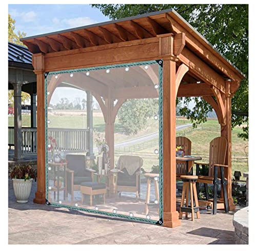 WBBML Clear Pergola Side Panels with Eyelets Tear Resistance Outdoor Tarpaulin Transparent Pergola Side Curtains for Gazebo, Porch, Outdoor (Color : Clear, Size : 2.5x4m)