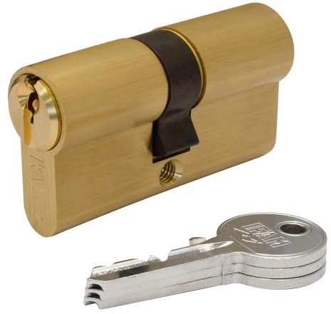 IFAM Zylinderschloss F5S4040L Messing, 80 mm (40 + 40 mm) lange Nocken, 15 mm, mit 3 Servierschlüsseln