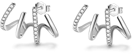 S925 Sterling Silber Klaue Ohrringe Klaue Manschette Ohrringe für Damen Ohrringe die wie mehrere Piercings aussehen Gold Silber Ear Crawler Ohrringe Teenager Mädchen