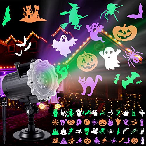 Treela Halloween Projector Lights Outdoor LED Ghost Projector, Style A