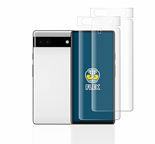 BROTECT 2 Stück Full-Cover Schutzfolie für Google Pixel 6a (Display+Kamera) Full-Screen Displayschutz-Folie [3D Curved, Kristall-Klar]