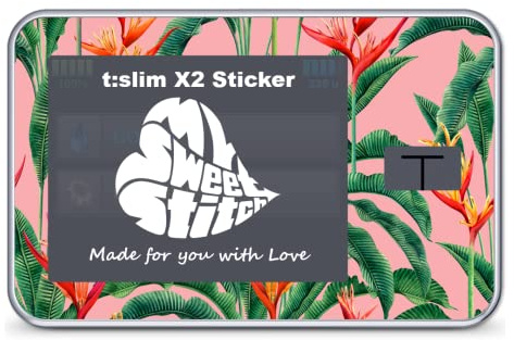 MySweetStitch Pumpen-Sticker für Tandem t:slim X2 Tropical Pink | Individueller Look, passgenauer Zuschnitt, wasserabweisendes Premium-Vinyl, Schutz vor Kratzern