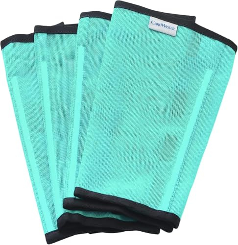 CareMaster Fine Mesh Fly Boots Loose Fitting & Non-Slip Horse Fly Leggings No More Horsefly Nuisance Greatly Reduce Stomping Breathable with Natural Air Flow (Set of 4) Mint Large