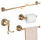 Antike Bronze Badezimmer Hardware Set,Verstellbarer Handtuchhalter, Toilettenpapierhalter, Handtuchhalter, Haken,Badezimmer Zubehör Set Wand (Geschnitztes Muster