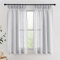 PONY DANCE Kinderzimmergardinen Kurz Leinenoptik Gardinen mit Kräuselband Scheibengardinen Modern Vorhang Halbtransparent Vorhänge Hellgrau 2er Set H 145 x B 140 cm