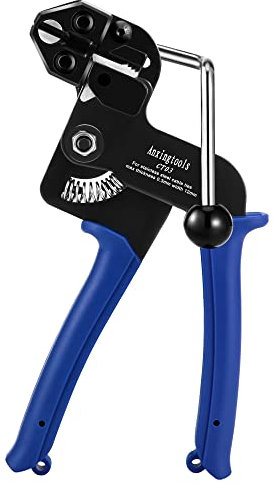 Anxingtools Pistola per fascette in acciaio inossidabile, Pistola per fascette in metallo, Tenditore per fascette in metallo Tensionamento e taglio Pistola per fascette funzionali