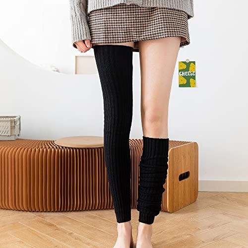 Calzini Lunghi Elasticizzati da Donna, 72 cm, Invernali, al Ginocchio, Calze Sopra il Ginocchio in Lana per Adolescenti e Studenti