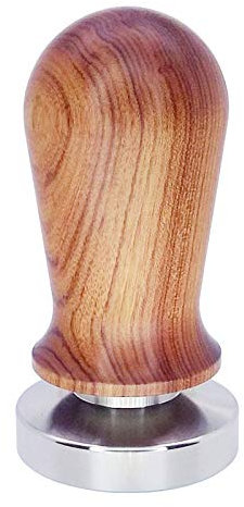 NOVSKI Kaffee-Tamper mit Edelstahl-Basis und Massivholz-Griff, kalibriertes Tamper-Kaffeepresse-Werkzeug, 58 mm