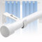 Ausziehbar Vorhangstange Weiß Gardinenstange-Set Ø 25mm Erstellbare Länge mit Kappenknäufen für Esszimmer, Schlafzimmer, Wohnzimmer oder Küche，Extra Lang, 110-220CM