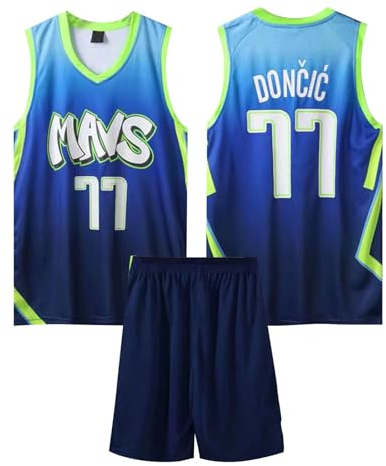 ABRTJCL 2-Teiliges Kinder/Erwachsene Basketball Sportbekleidung, Kinder/Erwachsener Basketball T-Shirt Weste + Shorts, Kinder/Erwachsener Basketball Trikot Shirt und Shorts Blau 5XL