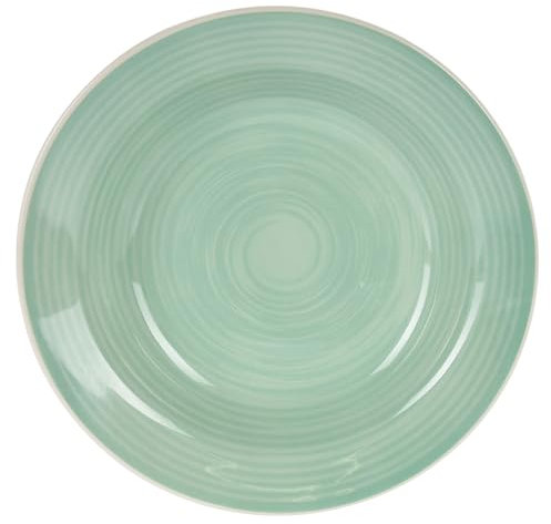 Koopman International Soup Plates Pasta Bowls Stoneware Round 8.5” Deep Dinner Plate Large Bowl for Serving Salad Soup Noodles Tableware Dishwasher & Microwave Safe, Pastel (Green)
