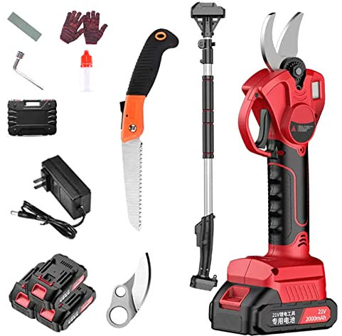 Podadora inalámbrica profesional Tijeras de podar eléctricas Poste de extensión de alcance 130-210 cm Tijeras de podar eléctricas telescópicas Diámetro de corte 30 mm para jardinería Cortador de rama