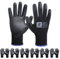 HANDLANDY 6 Pairs PU Coated Nylon Black Protective Work Gloves, Non-slip Flexible Gloves for Construction, Warehouse, Gardening, Large