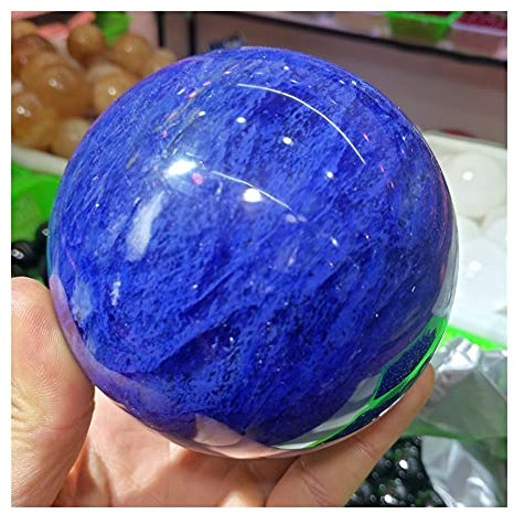 EKFBQBGW Bola de Cristal de fundición Azul Bola de Cristal mágica Feng Shui Natural, Gema decoración de la habitación