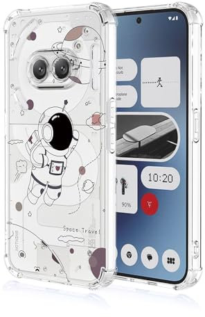 ILING Case for Nothing Phone (2a)/Nothing Phone (2a) Plus, Ultra Thin Elegant Flower and Cute Cartoon Pattern Design Transparent Shockproof Soft Silicone TPU Bumper Women Girls Cover (Space Travel)