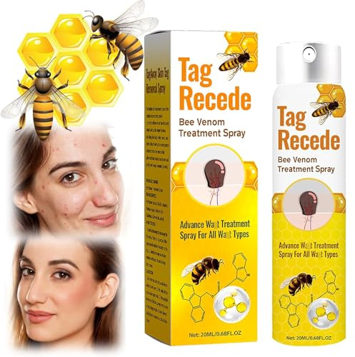 Tagrecede Bee Venom Treatment Spray, Tag Recede for Skin Tags, Natural Bee Venom Extract for All Skin Types, 20ML (1Pcs)