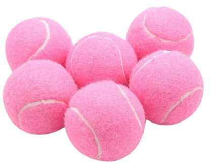 LOVIVER 6 Stück Tennisbälle, verschleißfeste Übungsbälle, Trainingsbälle, elastische Bälle für Indoor-Sportarten und Outdoor-Unterhaltung, ROSA