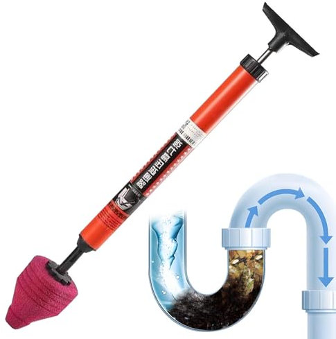 High Pressure Toilet Shot- Portable 66cm X 10cm Pressure Toilet Plunger | Air Toilet Plunger With Ergonomic Handle, Toilet Plunger Air Blaaster, Flexible Air Drain Clog Remover For Toilet, Drain And P