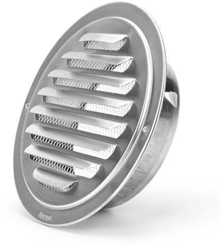 SHMSHNG Griglia di ventilazione 150 mm, griglia di ventilazione rotonda in acciaio inox 304, griglia di ventilazione con protezione dagli insetti