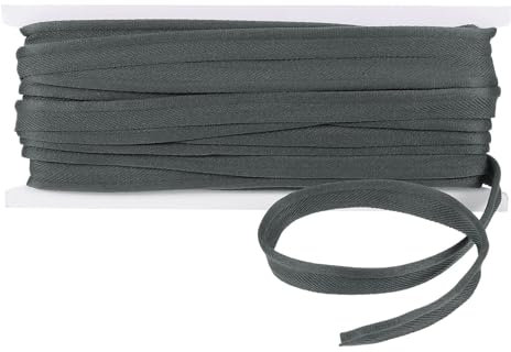 QUARKZMAN Baumwollpaspelband, 10m × 10mm breites Schrägband Nahtband Gurtband für DIY Handwerk Wimpelkette Schneidern Schürze Craft Nähen, Dunkelgrau