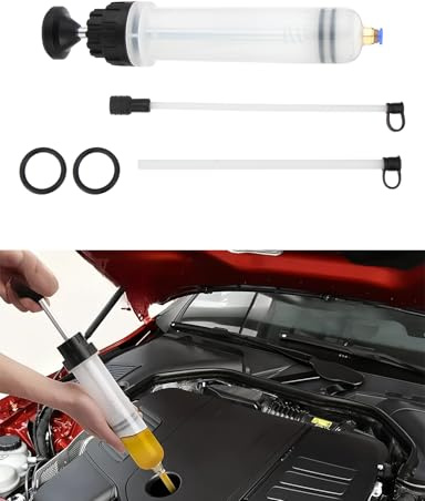 Twilight Garage Ölabsaugpumpe,500ml Ölspritze,Handpumpe Geeignet für Bremsflüssigkeit,Absaugpumpe,Ölabsaugpumpe mit Füllstandanzeige für Getriebe,Kühlmittel,Ölabsauger Ölwechsel Set