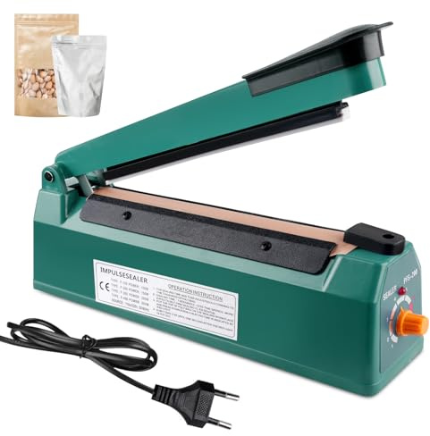Bordeag Heißsiegelgerät 200mm Folienschweißgerät, Balkenschweißgerät Siegelmaschine Bag Sealer Versiegelungsgerät Versiegelungsmaschine Handbetätigtes Einschweißgerät Für Pp Und Pe Beutel