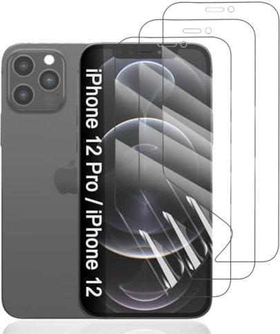 Hhfcryst Protector de Hidrogel Protector para iPhone 12 /iPhone 12 Pro, 3 Piezas TPU Protectores de Pantalla HD Transparente Suave (Vidrio no templado)