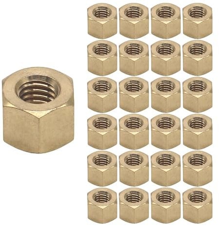 HFS(R) Thread Hex Nuts 3/8-16, Solid Brass Hex Nut (25 Pack)
