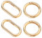 Yuanchu Lot de 4 anneaux porte-clés dorés ovales à ressort et mousquetons ronds de 35 mm - En métal - Accessoire pour portefeuille, porte-clés, bricolage