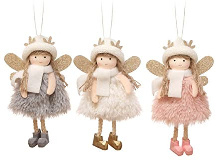 Cabilock 1 Satz Engel-mädchen-anhänger Engel Ornamente Weihnachtsspitze Partydekorationen Weihnachtsfigur Für Weihnachtsbaum Lichterketten Ornamente Kugel Weihnachtsengel Figur Stoff 3st