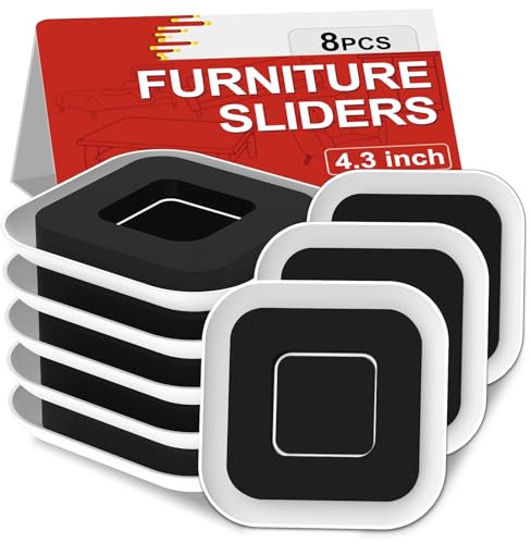 NIUXX Möbelgleiter für Schwere Möbeltransporte, 8 Antirutsch Pads Stuhlgleiter für Teppichschutz, 11cm Verschiebepads Protector mit Rillen für schwere Sofa-Bett-Tisch