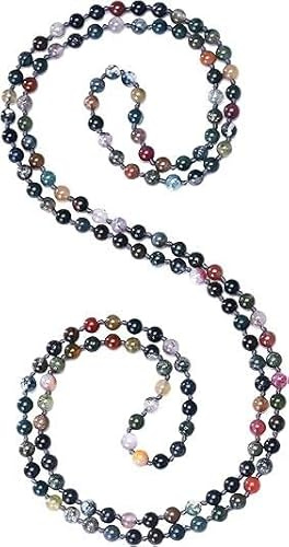 KOOUNUATA 8mm Runde Natürliche Amazonit/Irreguläre Türkis Lange Perlenkette Wickelarmband Handgemachter Edelsteinschmuck für Frauen und Männer