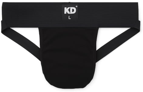 KD Willmax Organic Cotton Jockstrap Gym Supporter – 3” Waistband, Soft & Durable (Black Pack 1, X-Small)